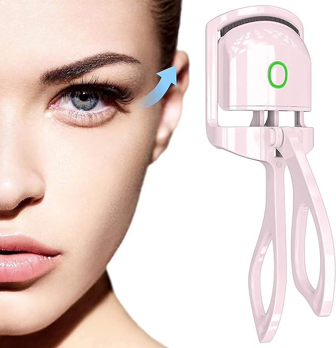 Luxcurl Heated Eyelash Curler - USB Rechargeable, 2 Heating Modes, Long-Lasting Natural Curl, Handheld Electric Curler for Women